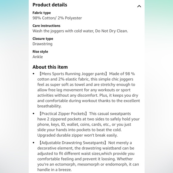 Sykooria Light Gray Athletic Men's Cotton Sweatpants with Zipper Pockets Size XL - Picture 15 of 15